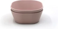 Mushie Kom Vierkant Blush - Set Van 2 Roze - Siliconen - Breekbaar: N - Magnetron: Y - Vriezer: Y - Oven: Y - Vaatwasser: Y -Stokke Verkoop 1200x602