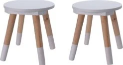 KidCollection SET - 2x Kinderkrukjes - 26 Cm - Wit