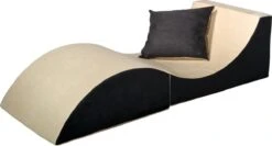 Merkloos Daybed - Opvouwbaar - 150x60x40 Cm - Beige Grijs