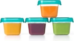 OXO Tot Babyvoeding Diepvriesbakjes - Bewaarbakjes Met Deksel -4x180 Ml- Teal -Stokke Verkoop 1200x666 2