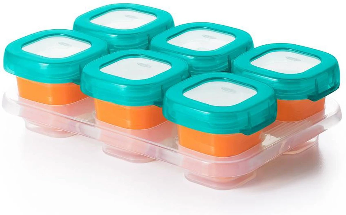 OXO Tot Babyvoeding Diepvriesbakjes - Babyvoeding Bewaarbakjes Met Deksel - 6x60 Ml- Teal 5 OXO Tot Babyvoeding Diepvriesbakjes - Babyvoeding Bewaarbakjes Met Deksel - 6x60 Ml- Teal - Afbeelding 3