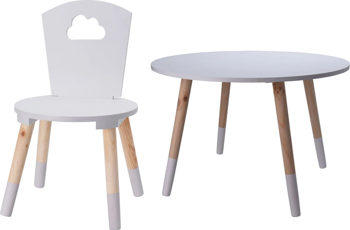 KidCollection Kindertafel Hout MET Kinderstoeltje - 60 X 60 X 41 Cm 3 KidCollection Kindertafel Hout MET Kinderstoeltje - 60 X 60 X 41 Cm