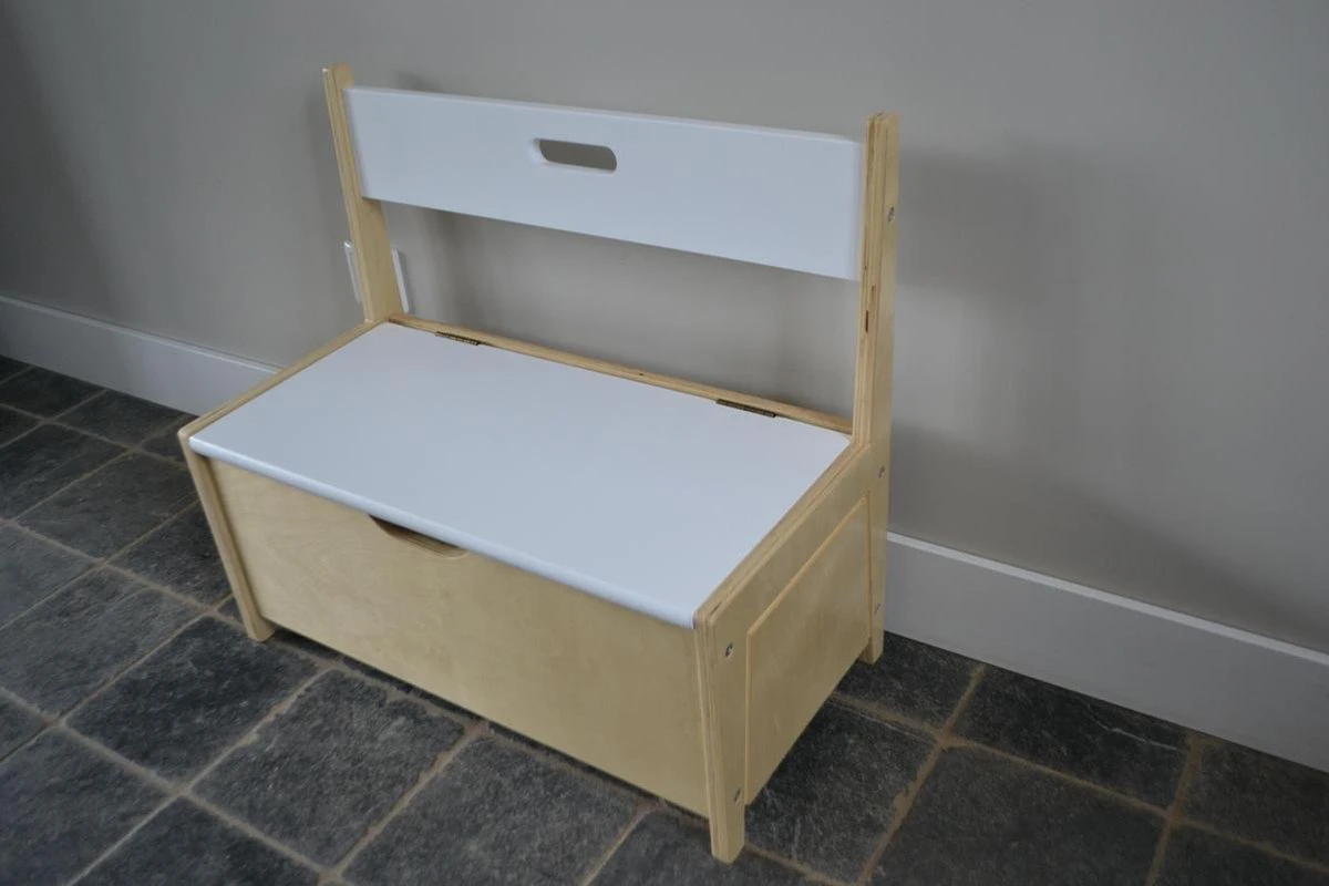 BeBoonz Kinderbankje Met Opbergruimte - Speelgoedkist - Houten Kinderbankje Wit/naturel - Klepbank - Houten Opbergbankje - Speelgoedbank-Speelgoed Kist - Kindermeubels - Speelgoed Opbergbankje - Kinderbankje Los Of Voor Bij De Kindertafelc- Beboonz 4 BeBoonz Kinderbankje Met Opbergruimte - Speelgoedkist - Houten Kinderbankje Wit/naturel - Klepbank - Houten Opbergbankje - Speelgoedbank-Speelgoed Kist - Kindermeubels - Speelgoed Opbergbankje - Kinderbankje Los Of Voor Bij De Kindertafelc- Beboonz - Afbeelding 2