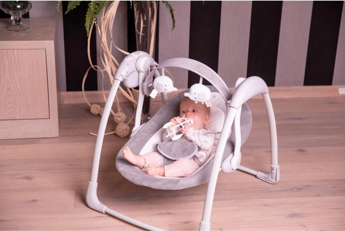 Bo Jungle Babyschommel B-Portable Dolphy Grijs - Elektrische Schommelstoel Baby 8 Bo Jungle Babyschommel B-Portable Dolphy Grijs - Elektrische Schommelstoel Baby - Afbeelding 6