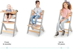 Kinderkraft Meegroei Kinderstoel Enock Met Kussen - Naturel-Grijs -Stokke Verkoop 1200x814