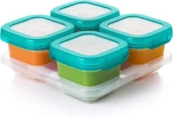 OXO Tot Babyvoeding Diepvriesbakjes - Bewaarbakjes Met Deksel -4x180 Ml- Teal -Stokke Verkoop 1200x815 3