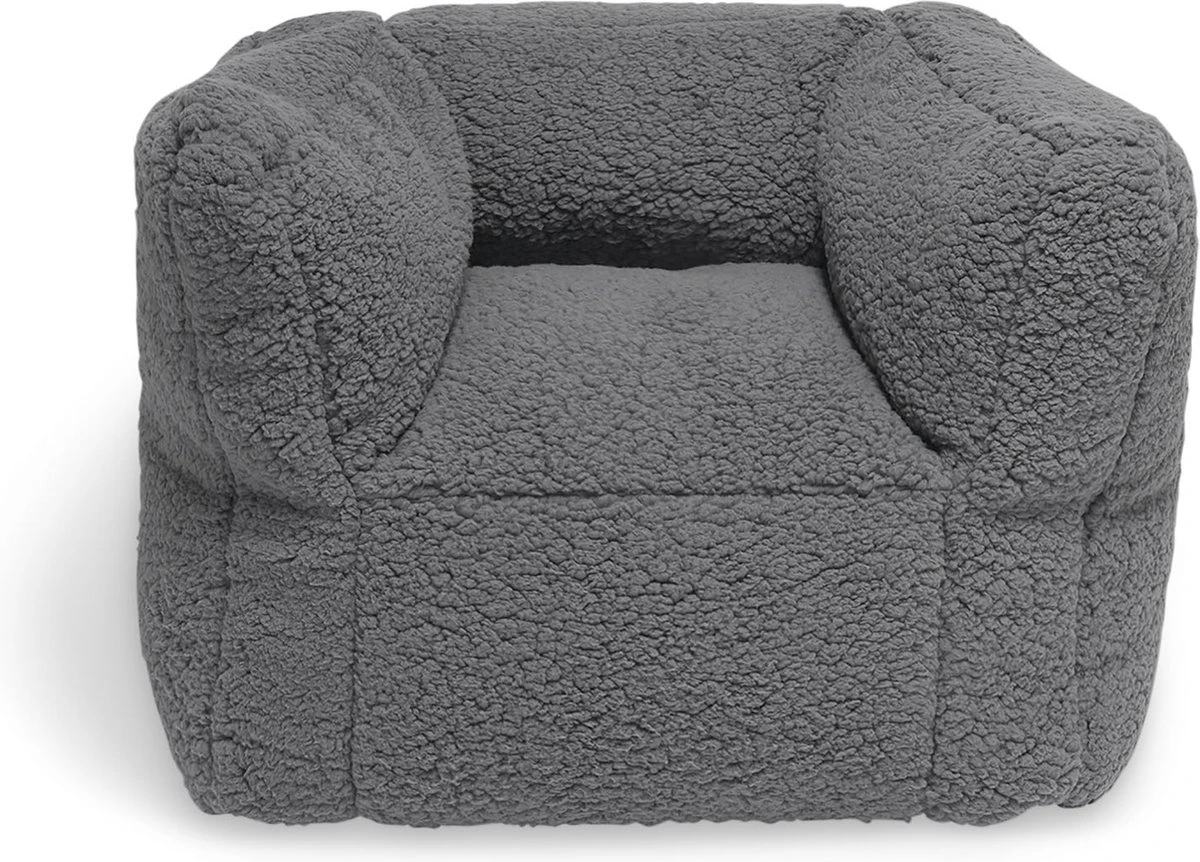 Jollein Kinderfauteuil Teddy - Storm Grey 4 Jollein Kinderfauteuil Teddy - Storm Grey - Afbeelding 2