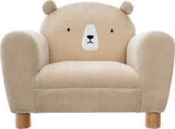 Atmosphera Kids Creme Fauteuil / Zetel Met Berenoren Voor Kinderkamer H 44 Cm