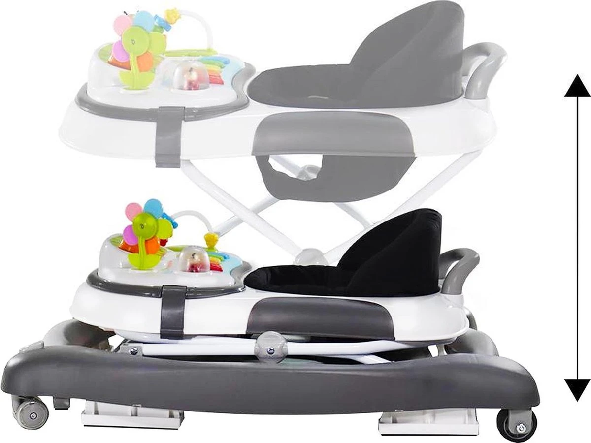 Deryan Luxe Loopstoel - Schommelfunctie -Inclusief Speelset En Dienblad - Grijs 8 Deryan Luxe Loopstoel - Schommelfunctie -Inclusief Speelset En Dienblad - Grijs - Afbeelding 6