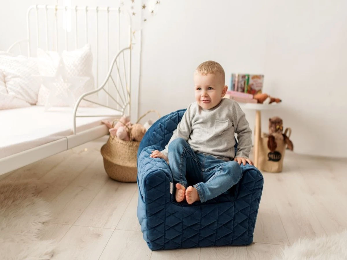 Albero Mio Velvet Navy Kinderfauteuil 4 Albero Mio Velvet Navy Kinderfauteuil - Afbeelding 2