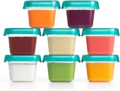 OXO Tot Babyvoeding Diepvriesbakjes - Bewaarbakjes Met Deksel -4x180 Ml- Teal -Stokke Verkoop 1200x910 1