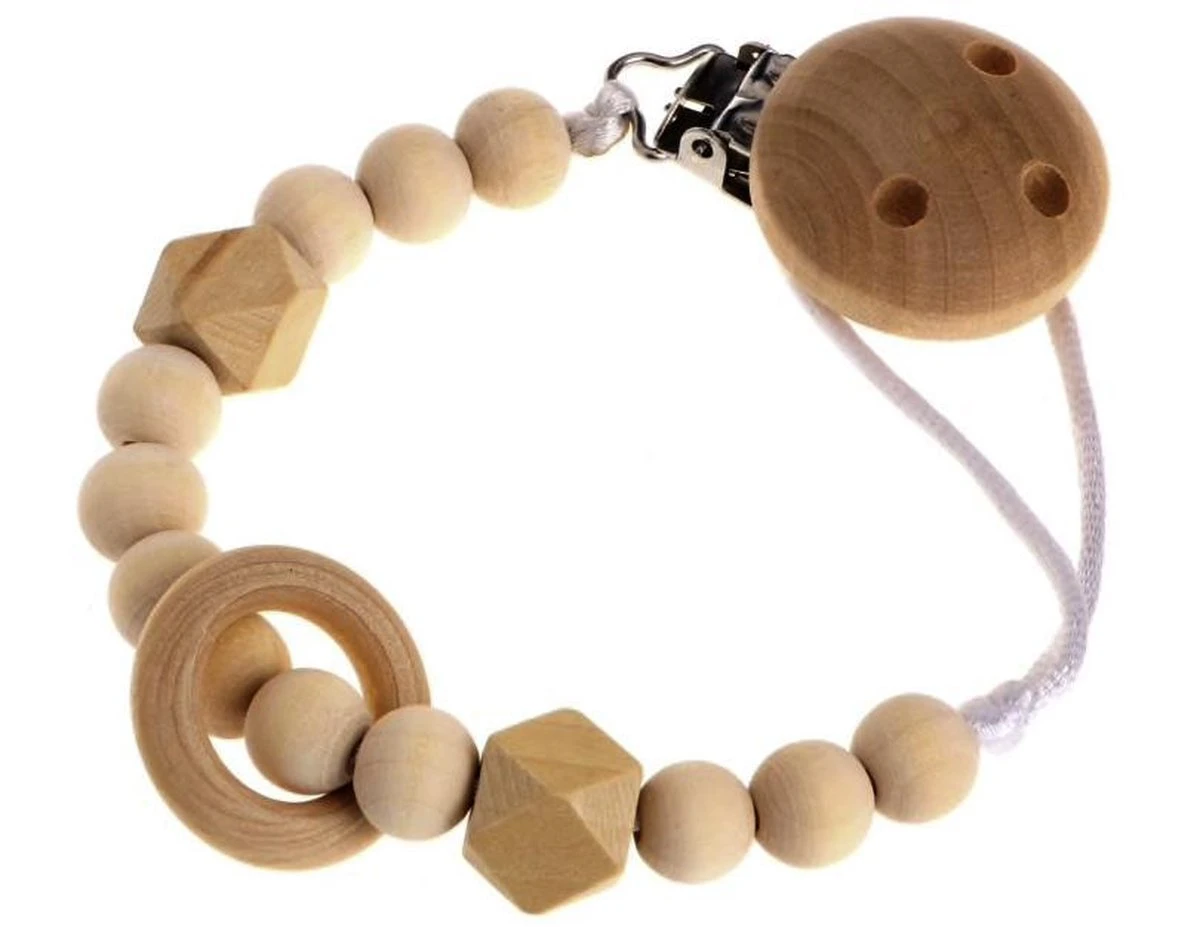 Speenkoord Hout Naturel 5 Speenkoord Hout Naturel - Afbeelding 3