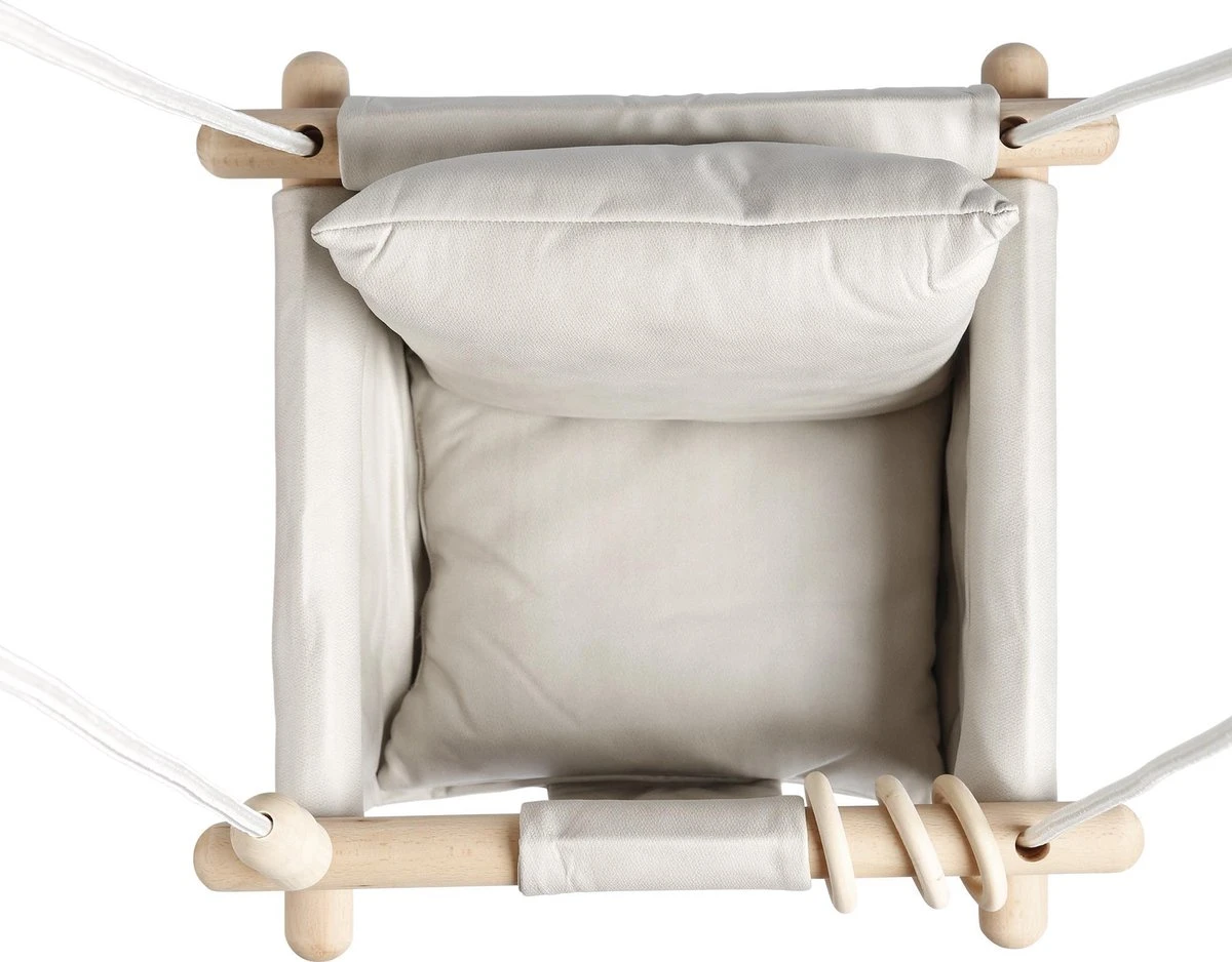 Baby / Kinder Schommel Voor Binnen Of Buiten! - Luxe Baby Swing Off-White - Schommelstoel Inclusief Zachte Kussens En Bevestigingsmaterialen 9 Baby / Kinder Schommel Voor Binnen Of Buiten! - Luxe Baby Swing Off-White - Schommelstoel Inclusief Zachte Kussens En Bevestigingsmaterialen - Afbeelding 7
