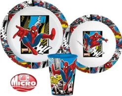 Disney Spiderman Ontbijtset 3 Delig - Blauw - Micro