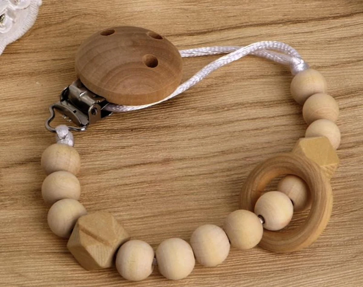 Speenkoord Hout Naturel 6 Speenkoord Hout Naturel - Afbeelding 4