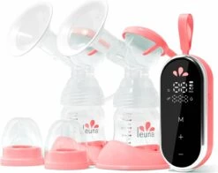 Leuna Comfort - Elektrische Borstkolf - Dubbele Borstkolf - Oplaadbare Accu - Gemakkelijk Schoonmaken - Stille Kolf - Kolfapparaat - Borstkolf - Borstkolven - Kolf - Rood/roze