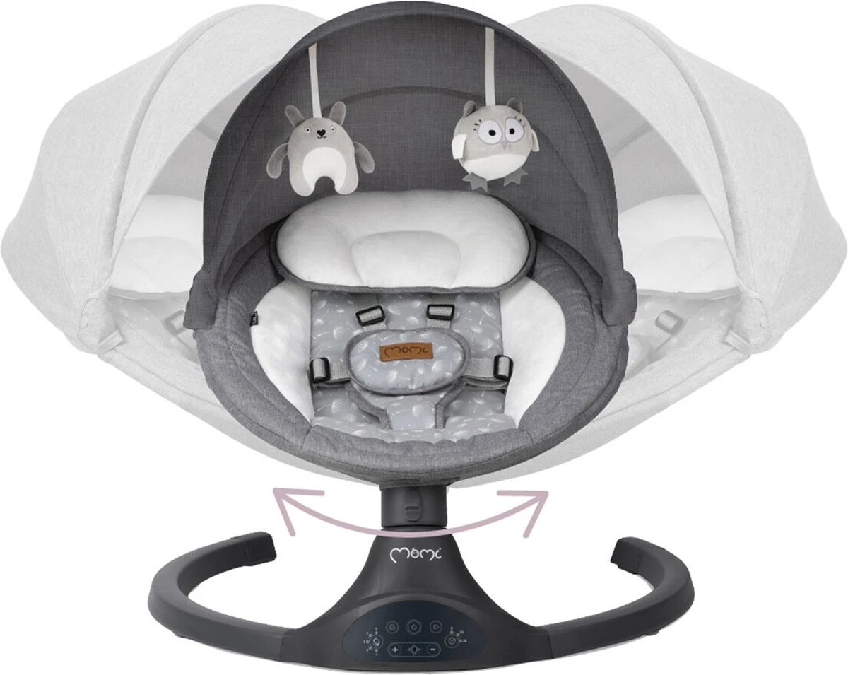 Momi Lami Dark Grey Elektrische Babyschommel BULE00022 14 Momi Lami Dark Grey Elektrische Babyschommel BULE00022 - Afbeelding 12