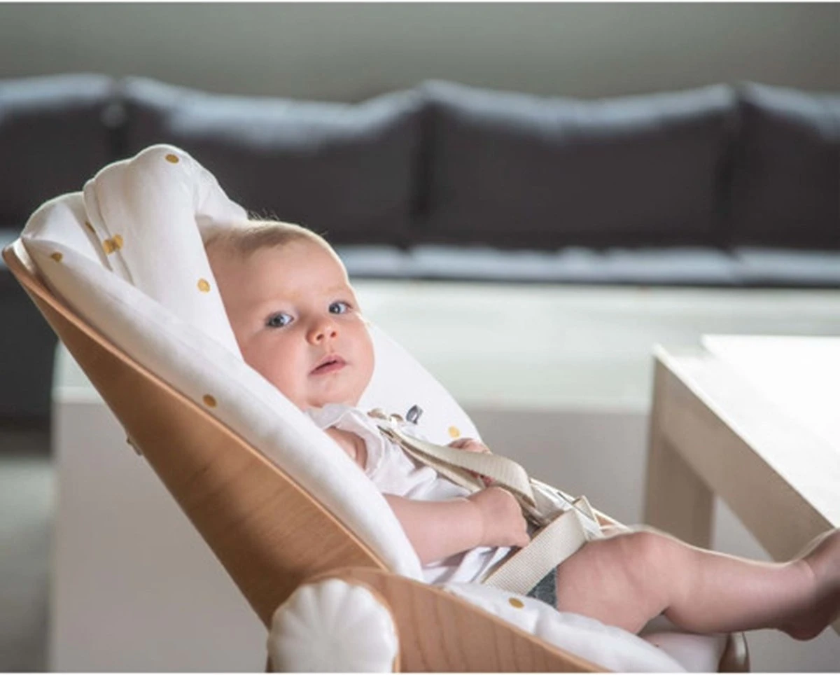 Childhome - Evolu Newborn Eetstoel Kussen Jersey - Gold Dots 9 Childhome - Evolu Newborn Eetstoel Kussen Jersey - Gold Dots - Afbeelding 7