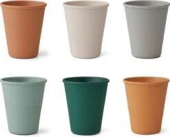 Liewood - Kinderbekers Carter (Set Van 6 Stuks) - Drinkbekers - Mustard Multi Mix