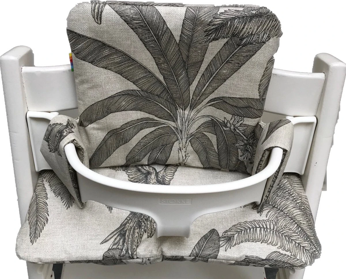 Geplastificeerd Kussenset Voor De Tripp Trapp Kinderstoel Van Stokke - Palmboom 3 Geplastificeerd Kussenset Voor De Tripp Trapp Kinderstoel Van Stokke - Palmboom