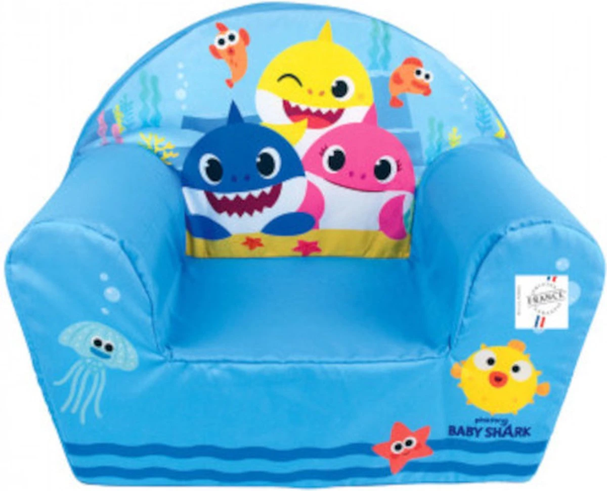 Baby Shark Fauteuil - 42 X 52 X 33 Cm - Polyester 4 Baby Shark Fauteuil - 42 X 52 X 33 Cm - Polyester - Afbeelding 2