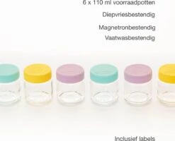 Kilner - Set Van 6 Voorraadpotten Voor Babyvoeding - Glas - Silicone Deksels - 6 X 110 Ml 11 Kilner - Set Van 6 Voorraadpotten Voor Babyvoeding - Glas - Silicone Deksels - 6 X 110 Ml -Stokke Verkoop 1200x974 2