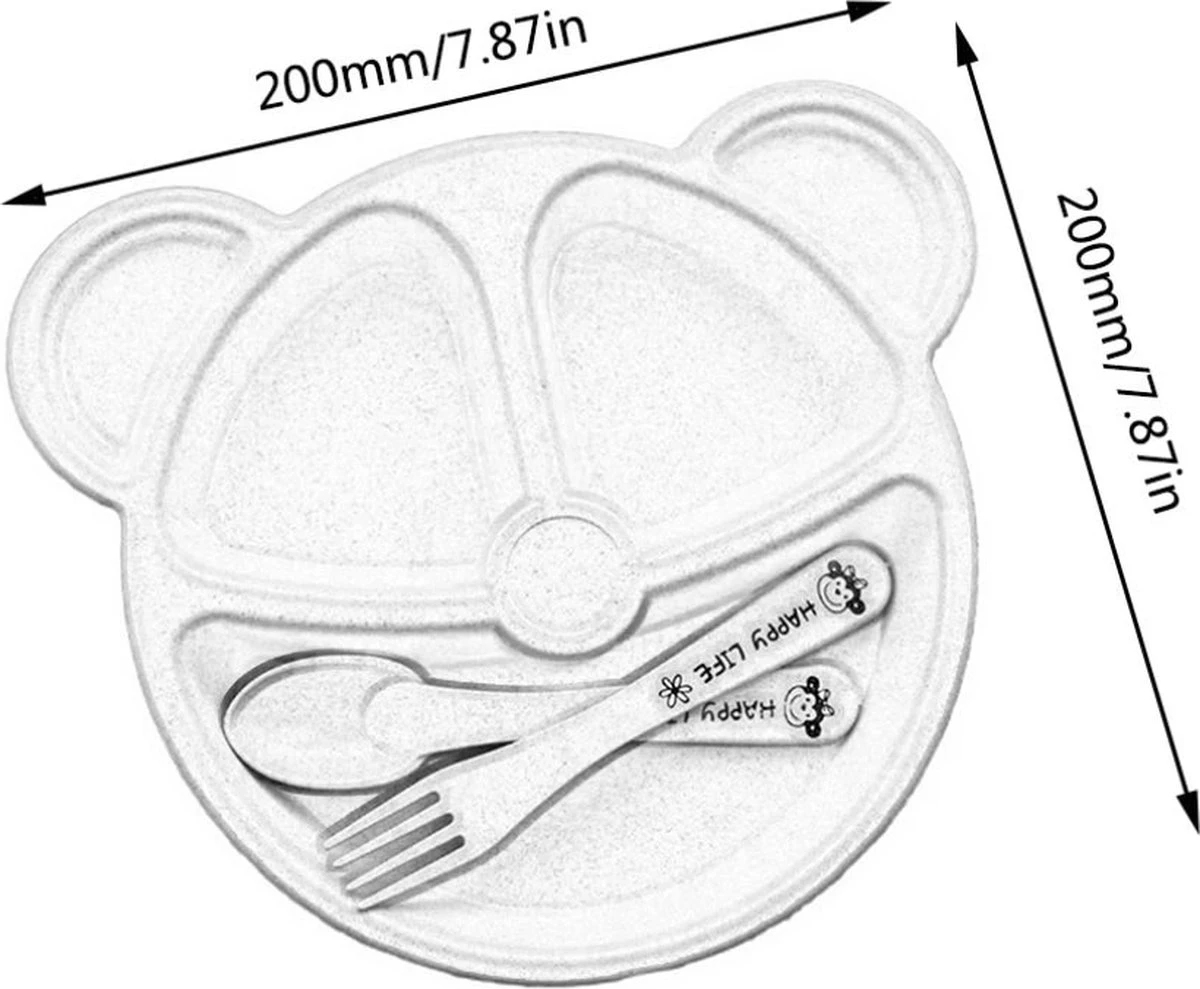 Happy Life - Baby - Bestek Set - Beer - Beige 4 Happy Life - Baby - Bestek Set - Beer - Beige - Afbeelding 2