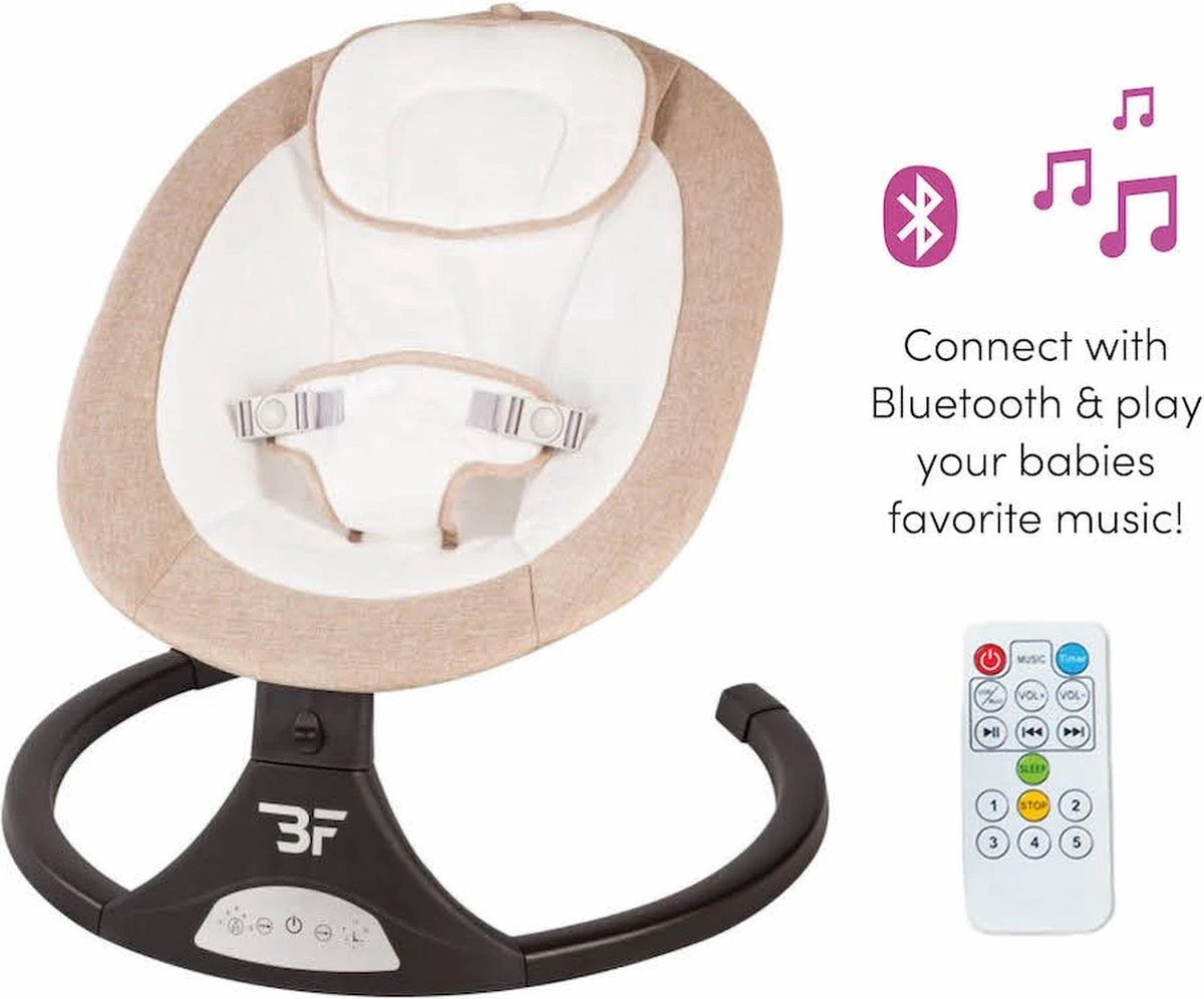 Bebies First Elektrische Wipstoel / Digital Swing - 5 Standen - Verstelbare Rugleuning- Creme 3 Bebies First Elektrische Wipstoel / Digital Swing - 5 Standen - Verstelbare Rugleuning- Creme