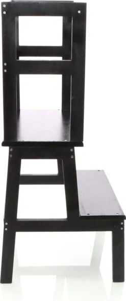 Toboli Leertoren, Leerstoel Zwart Van Hout 43x40x91cm Kinderstoel Met Reling, Kinderkruk, Keukenkruk, Stakruk - Multistrobe 15 Toboli Leertoren, Leerstoel Zwart Van Hout 43x40x91cm Kinderstoel Met Reling, Kinderkruk, Keukenkruk, Stakruk - Multistrobe -Stokke Verkoop 505x1200