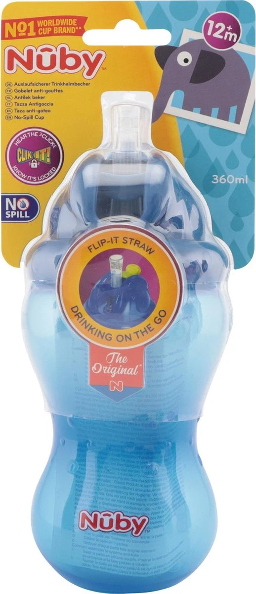 Nûby - Oefenbeker - Flip-It™ Antilekbeker - Blauw - 360ml - 12m+ 6 Nûby - Oefenbeker - Flip-It™ Antilekbeker - Blauw - 360ml - 12m+ - Afbeelding 4