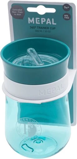 Mepal Mio – 360° Oefenbeker 300 Ml – Stimuleert Het Zelf Drinken – Deep Turquoise – Kan Tegen Een Stootje – Drinkbeker Kinderen – Lekvrije Beker -Stokke Verkoop 581x1200