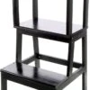 Toboli Leertoren, Leerstoel Zwart Van Hout 43x40x91cm Kinderstoel Met Reling, Kinderkruk, Keukenkruk, Stakruk - Multistrobe -Stokke Verkoop 623x1200