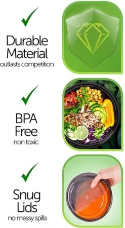 Buxibo - Ronde Maaltijd Meal Prep Containers - Bakjes Rond Met Deksel - Inhoud 900ml - Herbruikbaar Plastic Kunststof - 50 Salade Bakjes - Lunchbox - Diepvriesbakjes - Magnetron Vaatwasser Bestendig - Vershoudbakjes - Plastic Bakjes -Stokke Verkoop 658x1200 1