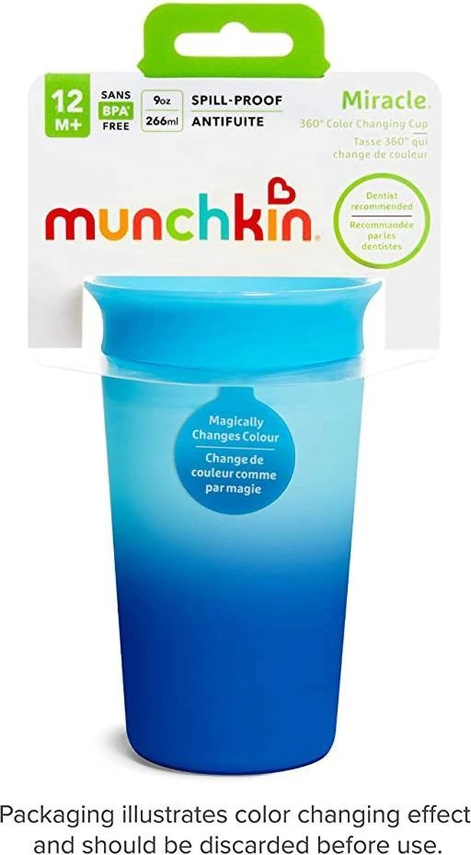 Munchkin Miracle 360 Colour Changing Sippy Cup Blue 9 Munchkin Miracle 360 Colour Changing Sippy Cup Blue - Afbeelding 7
