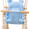 Melvy® - Baby Schommel Peekaboo – Blauw – Baby Swing – Schommelstoel Baby – Baby Schommel Buiten – Baby Schommelstoel – Babyzitje – Stof – Hout – Incl. Zacht Kussen & Bevestigingsmateriaal -Stokke Verkoop 672x1200