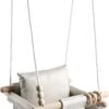 Baby / Kinder Schommel Voor Binnen Of Buiten! - Luxe Baby Swing Off-White - Schommelstoel Inclusief Zachte Kussens En Bevestigingsmaterialen -Stokke Verkoop 708x1200