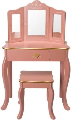 Sphera Kaptafel Met Krukje Voor Kinderen - 59,5 X 29 X 98.5 Cm - Roze