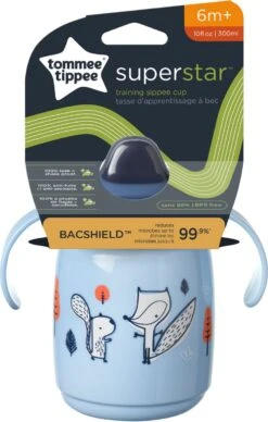 Tommee Tippee Superstar Sippee Drinkbeker - Met Zachte Tuit - Met Intellivalve - BACSHIELD Antibacteriële Technologie - Vanaf 6 Maanden -300 Ml - Blauw -Stokke Verkoop 764x1200 1