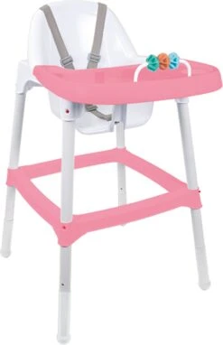 Kinderstoel – Speeltjes Wit Met Roze - Peuterstoeltje - Kinderzetel - Kinderzitje - Kinderbankje - Kinderstoeltje Voor Peuter - Kinderstoeltje - Baby Eetstoel - Baby Stoel Voor Aan Tafel – Peuterstoel – Baby Stoeltje Zitten Voor Thuis