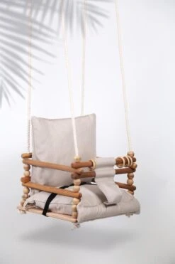 Babyschommel Met Berkenhout - Schommel Baby - Baby Swing Tot 60 Kg - Verstelbaar Schommel Kind - Babyswing
