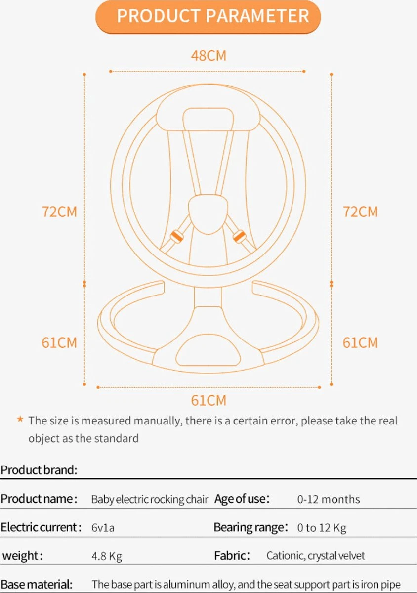Tissy® Elektrisch Wipstoel - Baby Schommelstoel - Elektrische Babyschommel - Babyswing - Wipstoeltjes Voor Baby Met Klamboe Bluetooth Muziek Grijs 10 Tissy® Elektrisch Wipstoel - Baby Schommelstoel - Elektrische Babyschommel - Babyswing - Wipstoeltjes Voor Baby Met Klamboe Bluetooth Muziek Grijs - Afbeelding 8