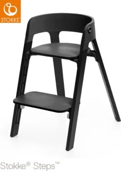 Stokke Steps Bundel - Zwart. Stoel + Babyset + Tray -Stokke Verkoop 847x1200