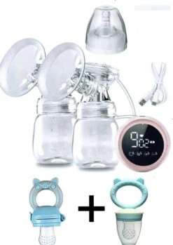 G G 1989 Borstkolf-elektrische Dubbele Borstkolf-dubbelzijdig-kolfapparaat-LED Display-9 Standen-compact+2 Fruitspenen -blauw