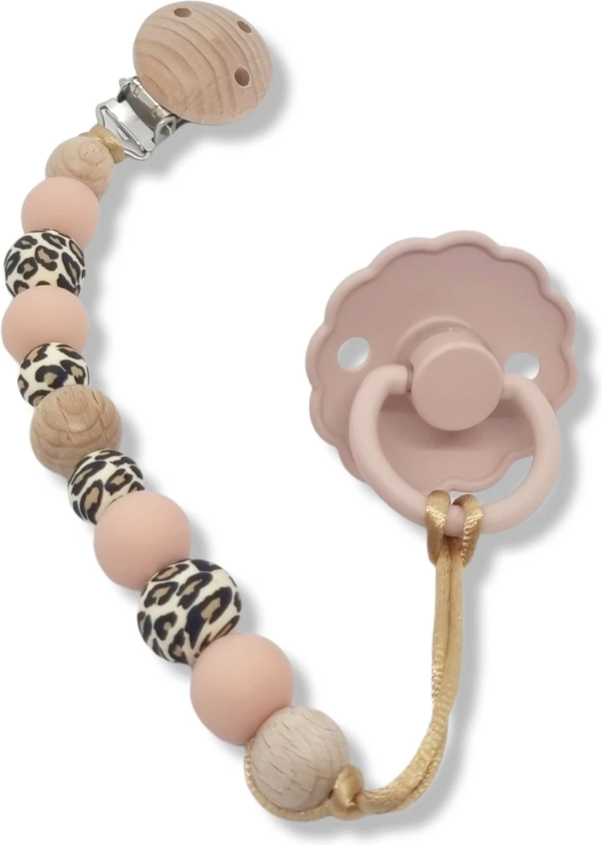 Speenkoord Lalieloe - Speenhouder - Kraamcadeau - Speenkoord Meisje - Speenkoord Blush - Hout - Leopard - Speenkoord Daisy 3 Speenkoord Lalieloe - Speenhouder - Kraamcadeau - Speenkoord Meisje - Speenkoord Blush - Hout - Leopard - Speenkoord Daisy