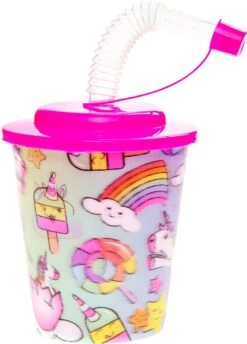 Merkloos Decopatent® 12 STUKS UNICORN / EENHOORN 3D Drink Beker Met Rietje En Deksel - 250ML - Unicorns Plastic Bekers - Kinderfeestje - Kinderverjaardag Bekertjes - Traktatie - Uitdeelcadeaus -Stokke Verkoop 861x1200 5