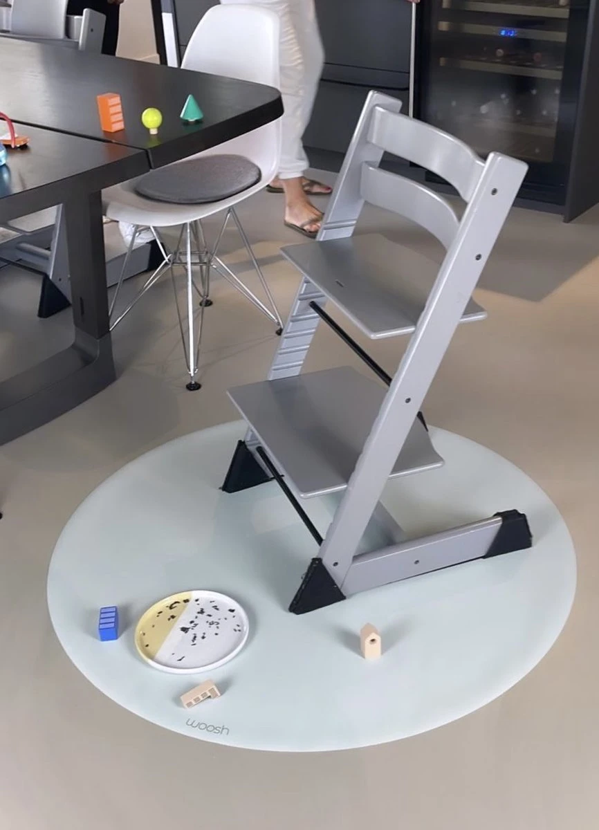 WOOSH - Knoeimat Kinderstoel - Vloerbeschermer 107 Cm-Silver Moon 5 WOOSH - Knoeimat Kinderstoel - Vloerbeschermer 107 Cm-Silver Moon - Afbeelding 3