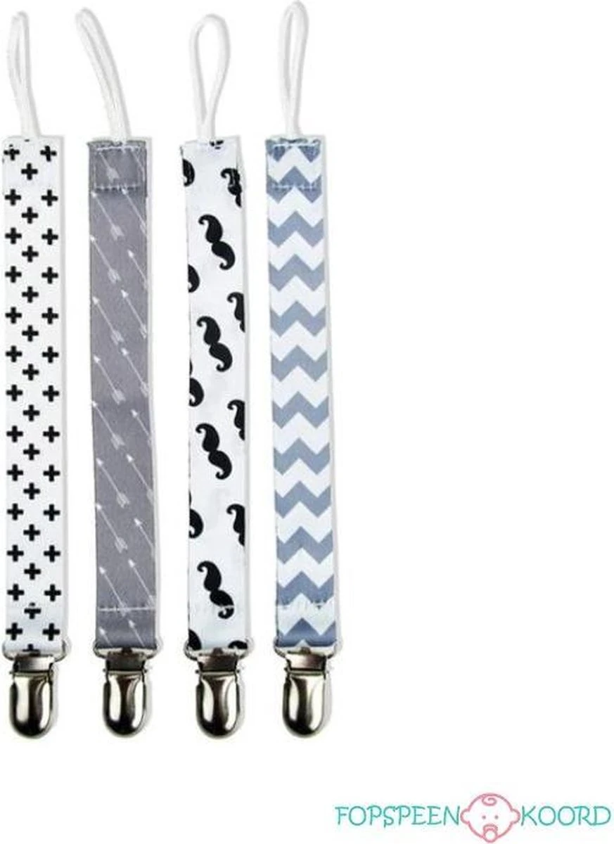Set Van 4 Stuks Fopspeenkoord - Modern Accents 3 Set Van 4 Stuks Fopspeenkoord - Modern Accents