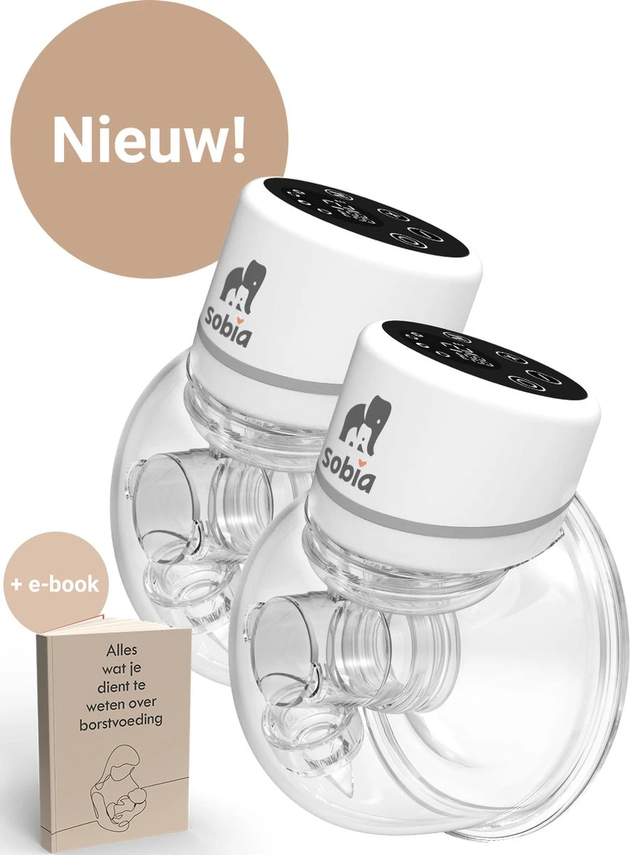 Sobia® Go Comfort - Handsfree Borstkolf - Incl. 40 Moedermelk Bewaarzakjes - BPA Vrij - 2 Stuks - Oplaadbaar - Luxe Comfort Kolfset - Incl. Borstvoeding E-Book 3 Sobia® Go Comfort - Handsfree Borstkolf - Incl. 40 Moedermelk Bewaarzakjes - BPA Vrij - 2 Stuks - Oplaadbaar - Luxe Comfort Kolfset - Incl. Borstvoeding E-Book