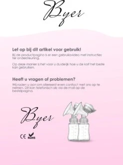 BYER Elektrische Dubbele Borstkolf Kolfapparaat - Luxe Comfort Kolfset - 2X Babyfles/Kolf - 100% BPA-Vrije Borstpomp - 150 Ml -Stokke Verkoop 892x1200 3