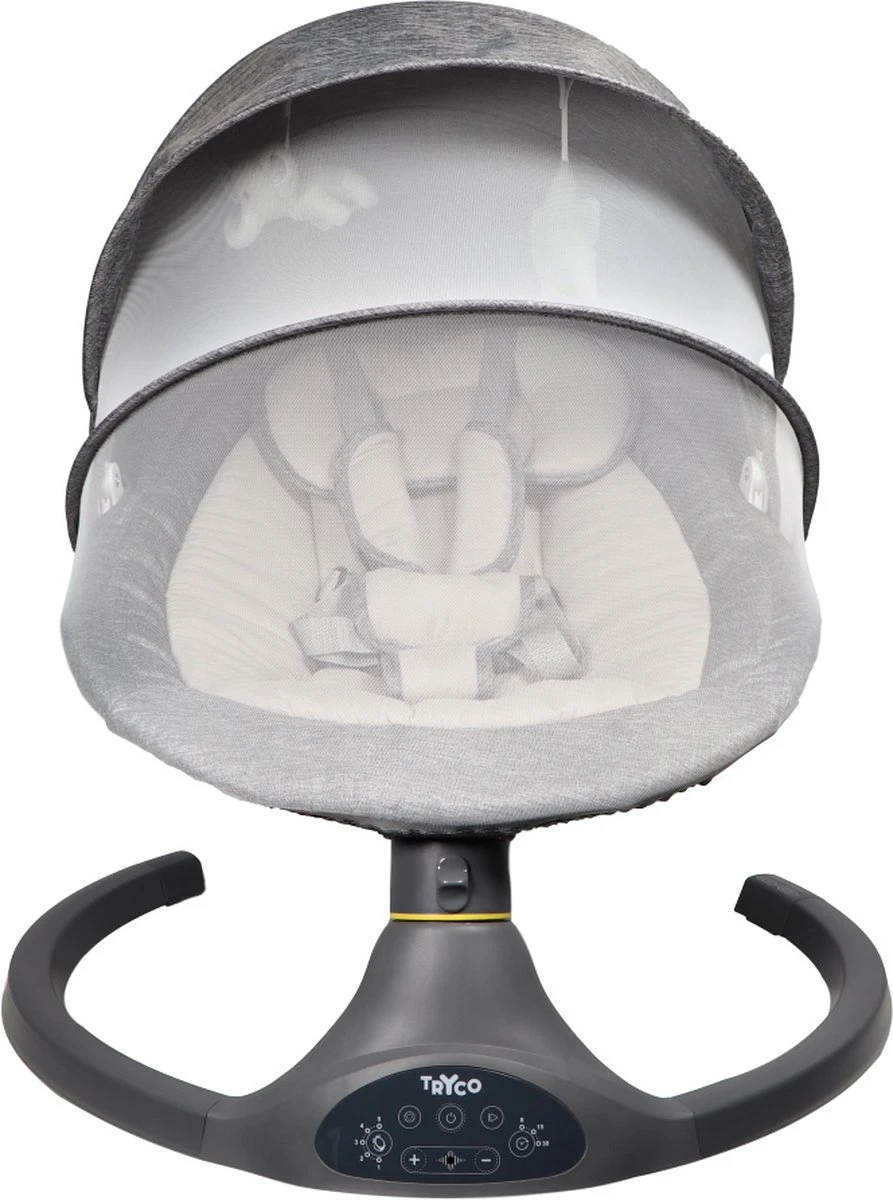 Tryco Hugg Swing Babyschommel - Grijs - Draaibare Babyswing - Met Muziek 3 Tryco Hugg Swing Babyschommel - Grijs - Draaibare Babyswing - Met Muziek